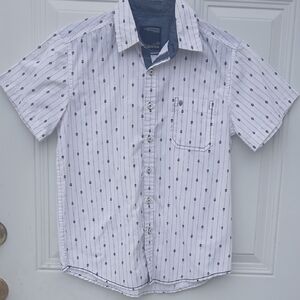 Kids White and Blue Patterned Shirt